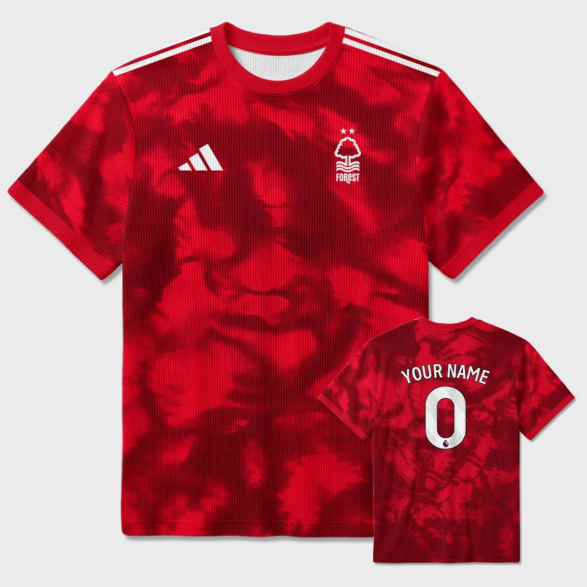 Nottingham Forest 26/27 Home Kit - Ribbed T-Shirt All Over Prints - Replica Jersey - Tshirt