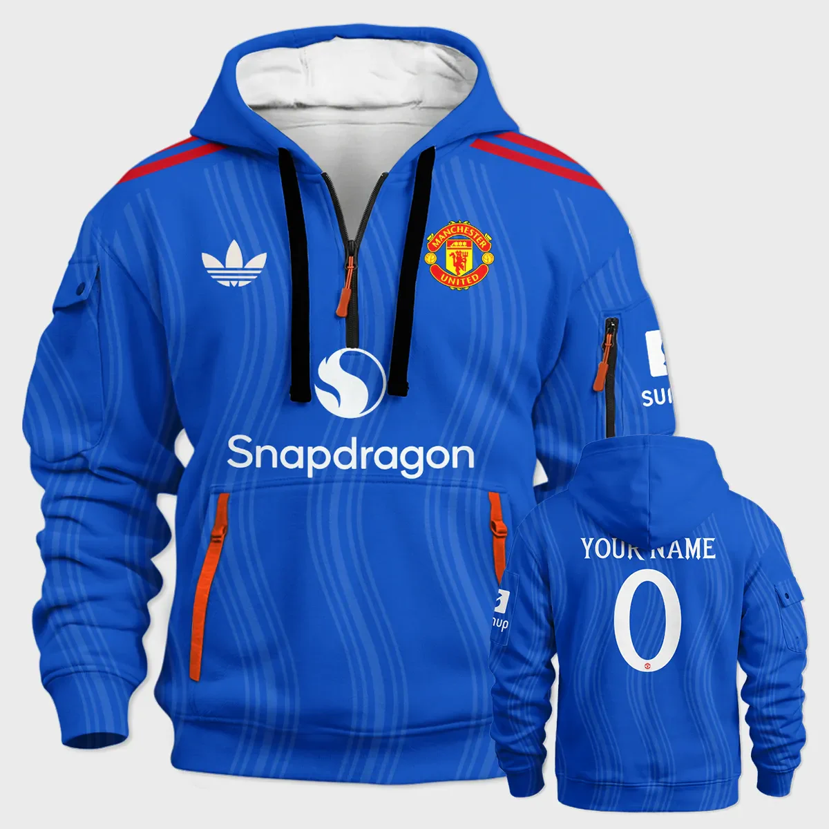 Manchester United 26/27 Away Kit Hoodie Half Zip All Over Prints - Replica Jersey- HoodieHalfZip