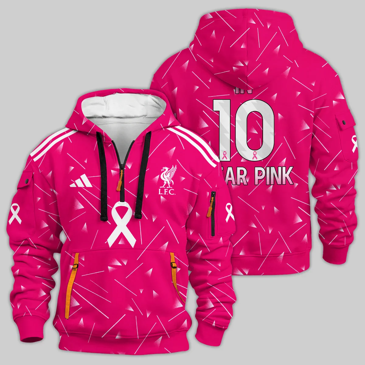 In 10 Wear Pink Liverpool 26/27 - Hoodie Half Zip - All Over Print Concept Jersey - Hoodie