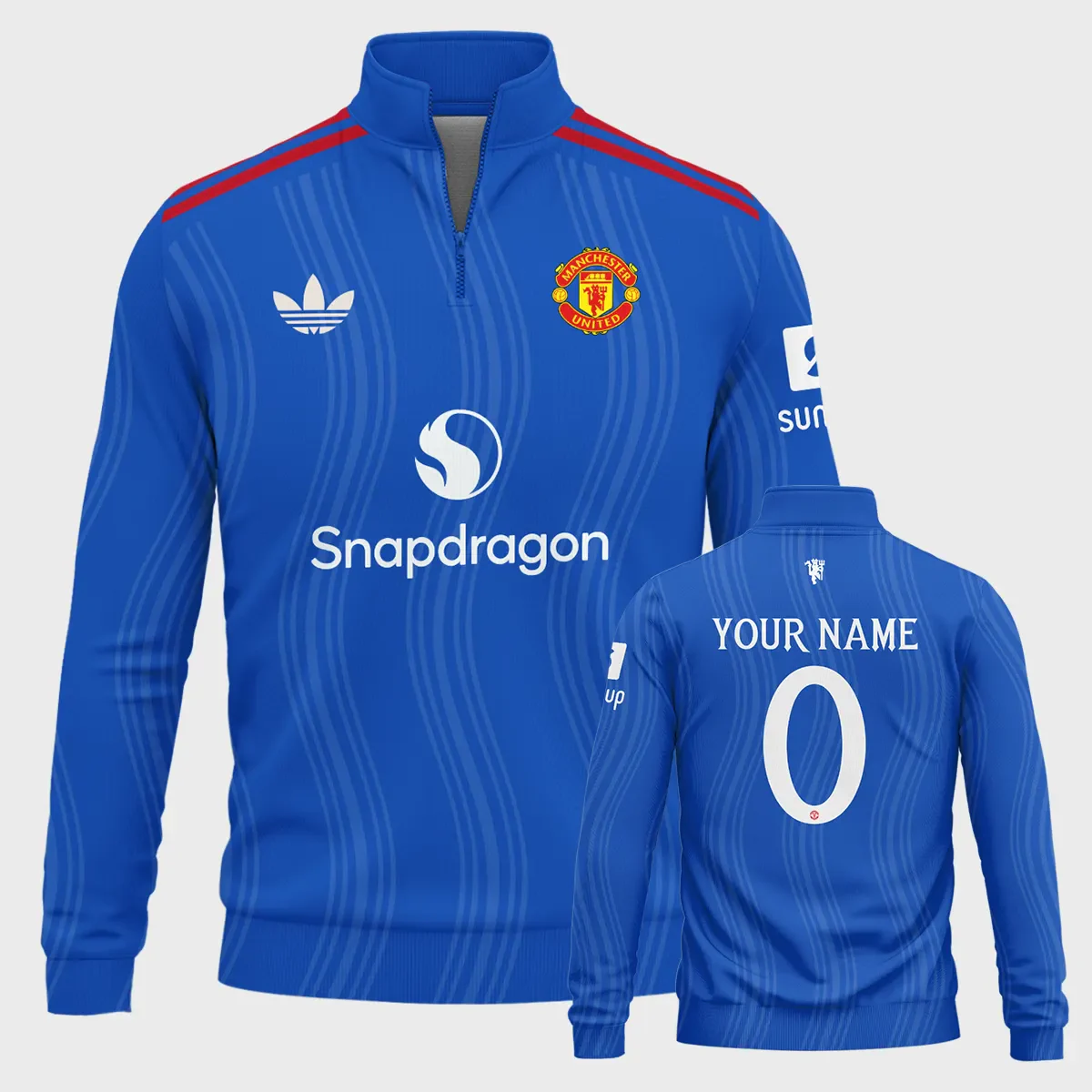 Manchester United 26/27 Away Kit Quarter Zip Sweatshirt All Over Prints - Replica Jersey- QuarterZipSweatshirt