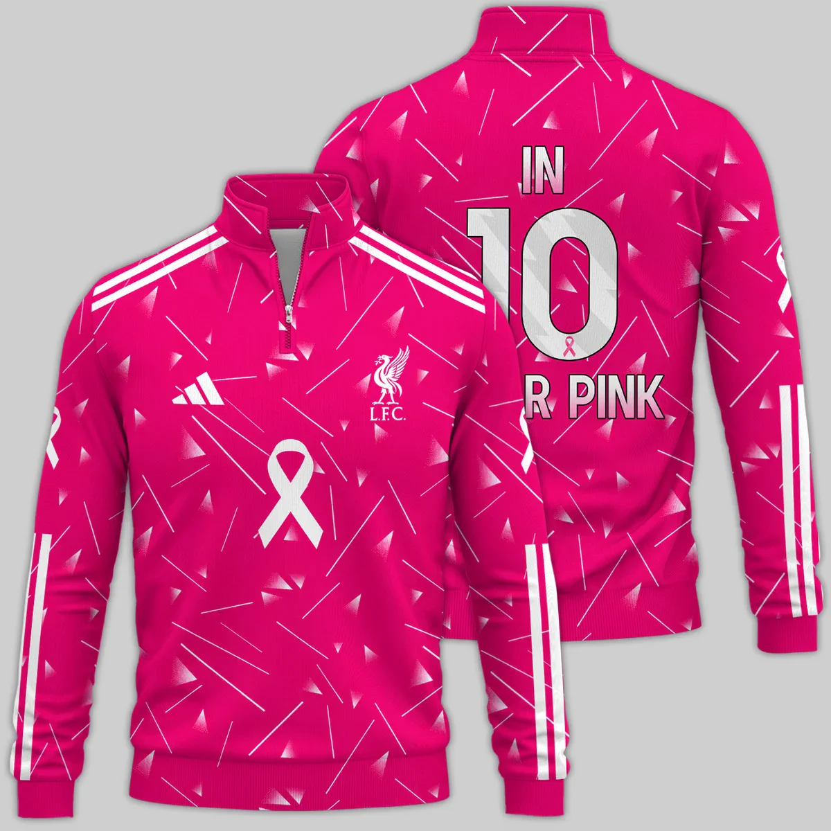 In 10 Wear Pink Liverpool 26/27 - Quarter Zip Sweatshirt - All Over Print Concept Jersey - Sweatshirt