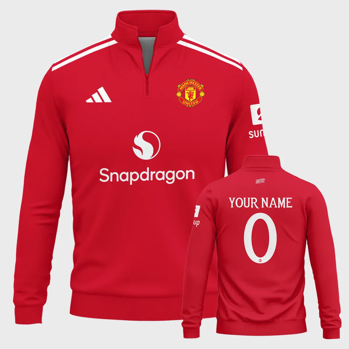 Manchester United 26/27 Home Kit Quarter Zip Sweatshirt All Over Prints - Replica Jersey- QuarterZipSweatshirt